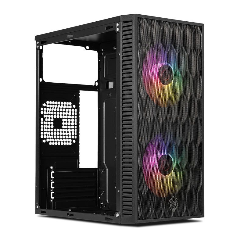 Gabinete TGT Jester V2 Mini Tower com Lateral em Acrílico e 2 Fans Rainbow