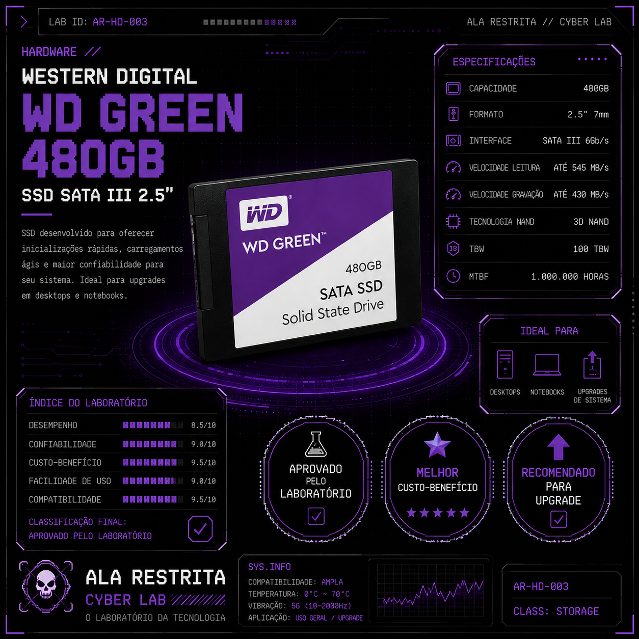 SSD WD Green 480GB SATA III 2.5" – Western Digital