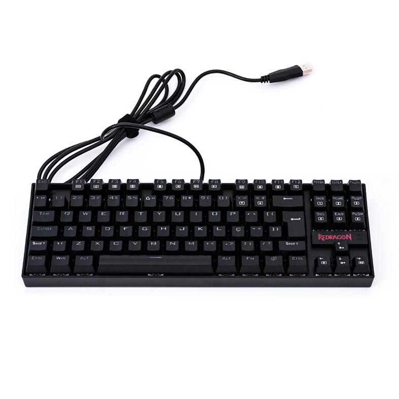 Teclado Mecânico Redragon Kumara K552 Single Color Preto Switch Azul