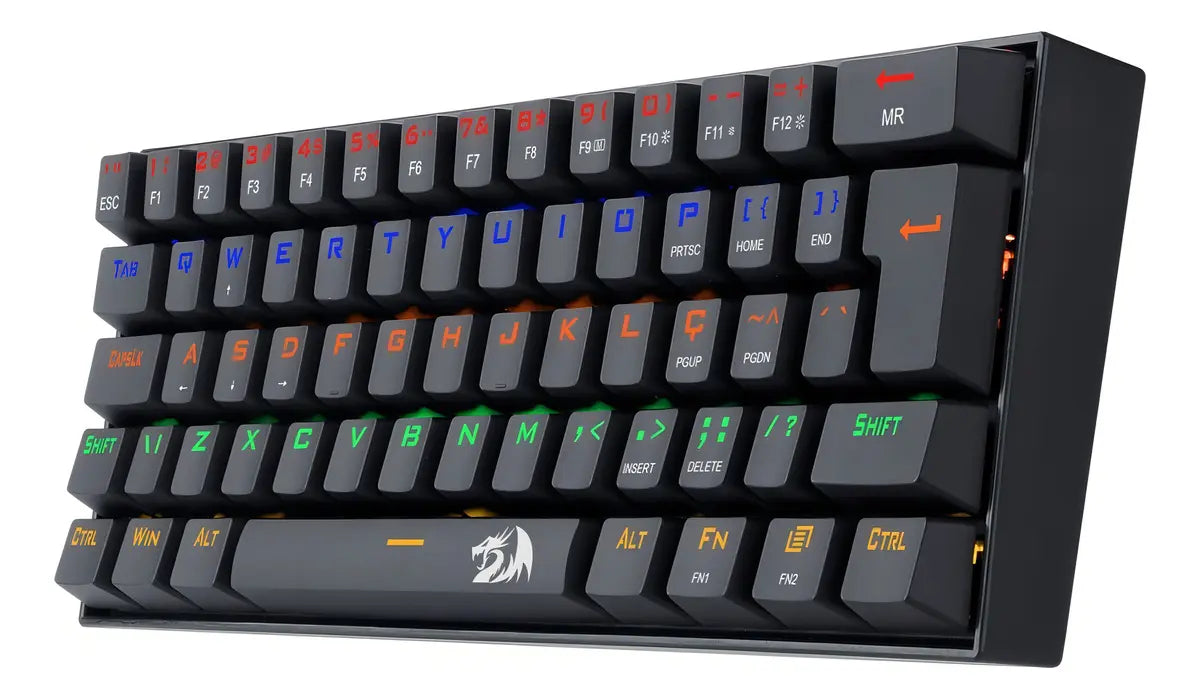 Teclado Mecânico Redragon Lakshmi Rainbow Brown K606 Abnt2 Cor de teclado Preto Idioma Português Brasil