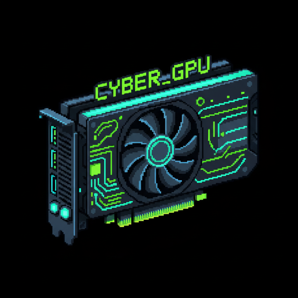 Placa de Vídeo pixel art cyberpunk